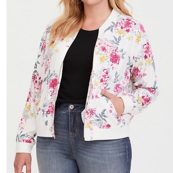 Torrid floral bomber jacket size 4